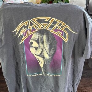 Graphic Short Sleeve Tee in Charcoal with Purple & Gold Accents